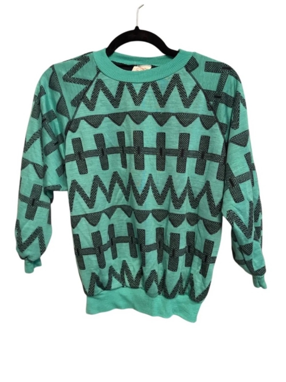 Vintage St. Michael Geometric Green Sweater